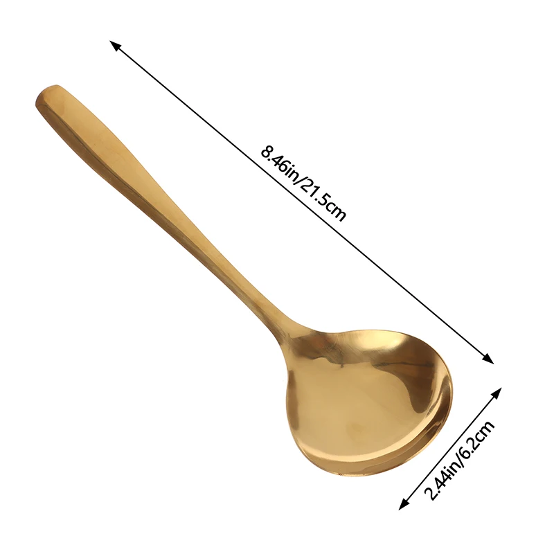 เกาหลีสแตนเลสสตีล Thicken ช้อนซุปขนาดใหญ่ยาว Basting ช้อนสําหรับหม้อร้อนซุป Ladle Home KITCHEN ทําอาหารบนโต๊ะอาหาร