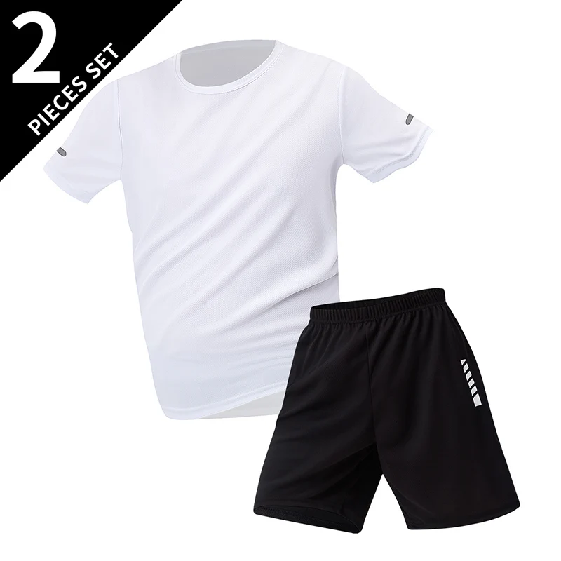 2/4/6 Stück Plus Size Herren Schnelltrocknende Kurzarm-Shorts Anzug Herren Freizeitsport Laufen Fitness T-Shirt Joker Shorts Teenager