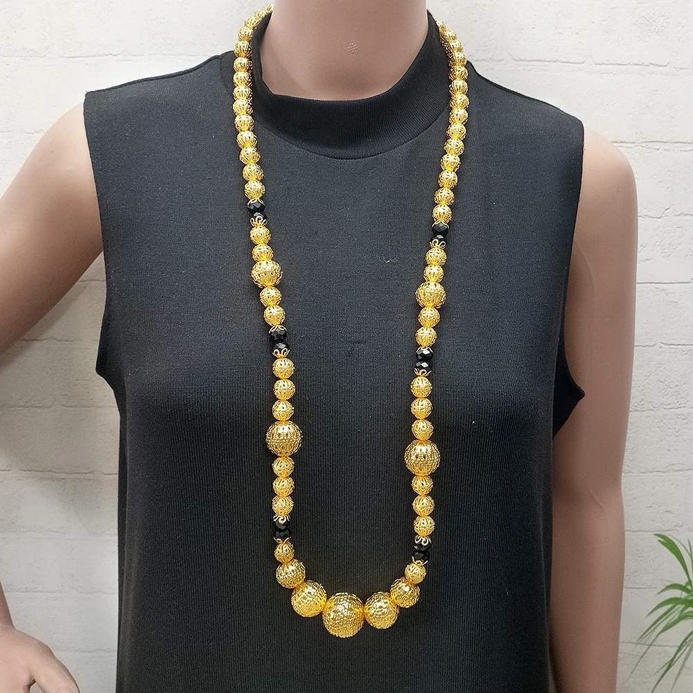 2024 Dubai Gold Color Jewelry Set Layered Necklace Big Pendant Sets For Women African Bridal Wedding Party Jewellery Gifts