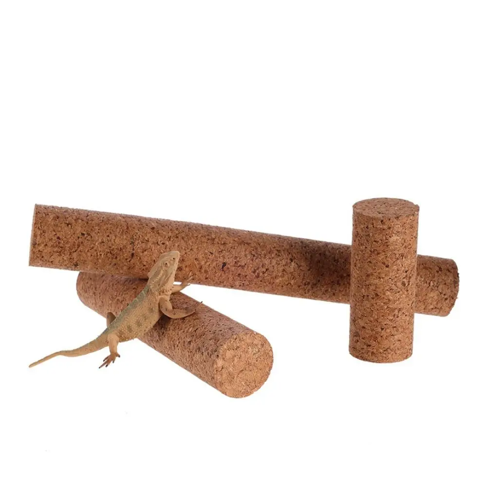 Reptile Accessories Decorative Lizard Climbing Stick Natural Cork 4.1cm Gecko Climbing Pole Trimmable Lizard Pet Stand Aquarium