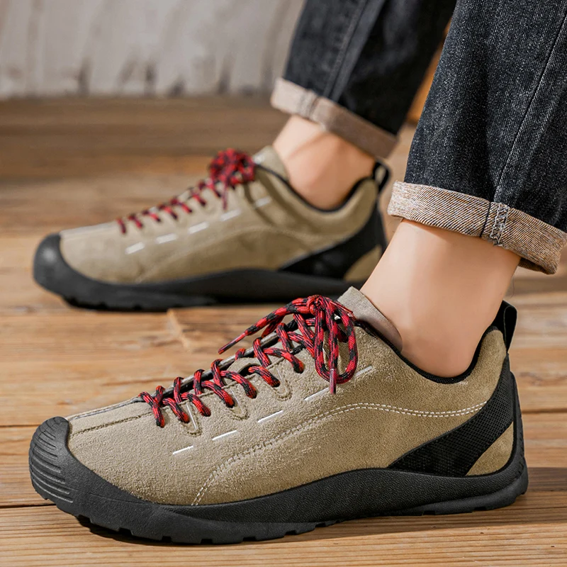 2025 جودة عالية رجالي حذاء للسير مسافات طويلة في الهواء الطلق منخفضة الكاحل الصيد الرحلات أحذية رياضية حجم كبير جلد الغزال الرجال السياحة أحذية السفر #1