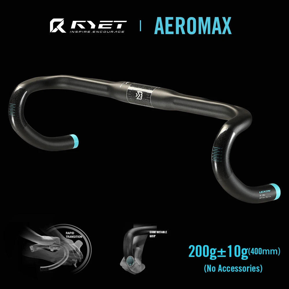 カーボンロードバイクハンドルバー,RYET-AEROMAX mm,31.8,400, 420 