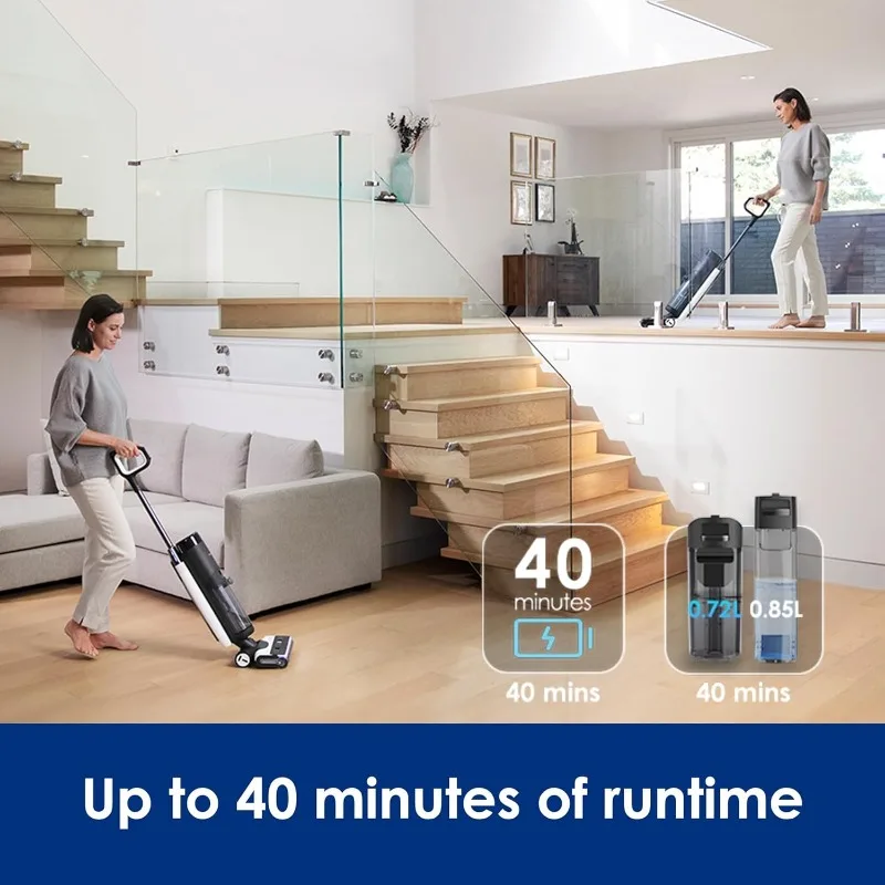 Tineco FLOOR ONE S7 FlashDry เครื่องดูดฝุ่นเปียกแห้งไร้สายอัจฉริยะ รันไทม์นาน เหมาะสําหรับ Sticky Messes ทําความสะอาดตัวเอง