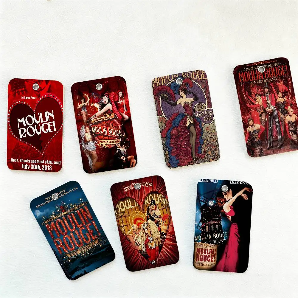 Porta Tarjetas Personalizado con Diseño de la Película Clásica M-Moulin Rouge, Apto para Tarjetas Bancarias, Tarjetas de Metro, Autobús, Cartera, Porta Credenciales, Llavero