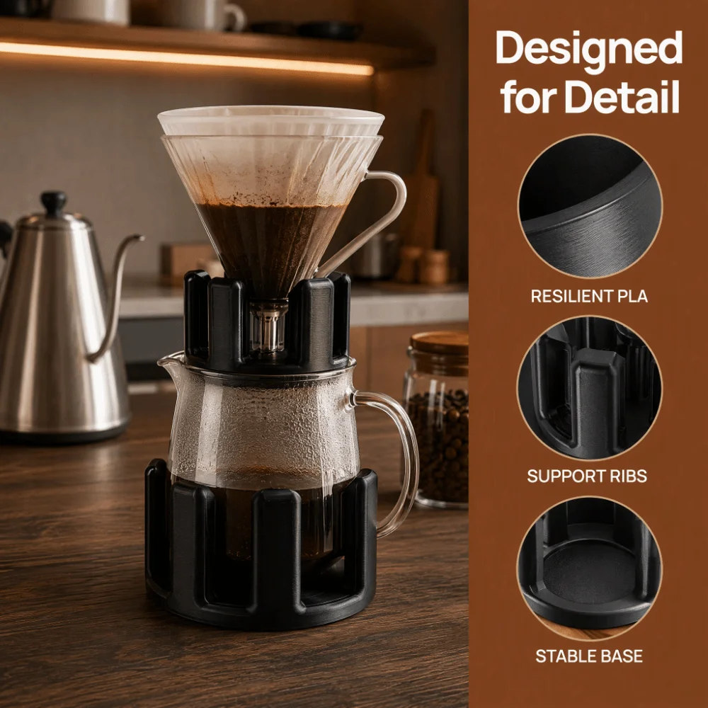 3D Coffee Maker Funnel Stand Universal Fit Portable Design Coffee Dripper Filter Holder Replacement Part Filter Holder Bracket