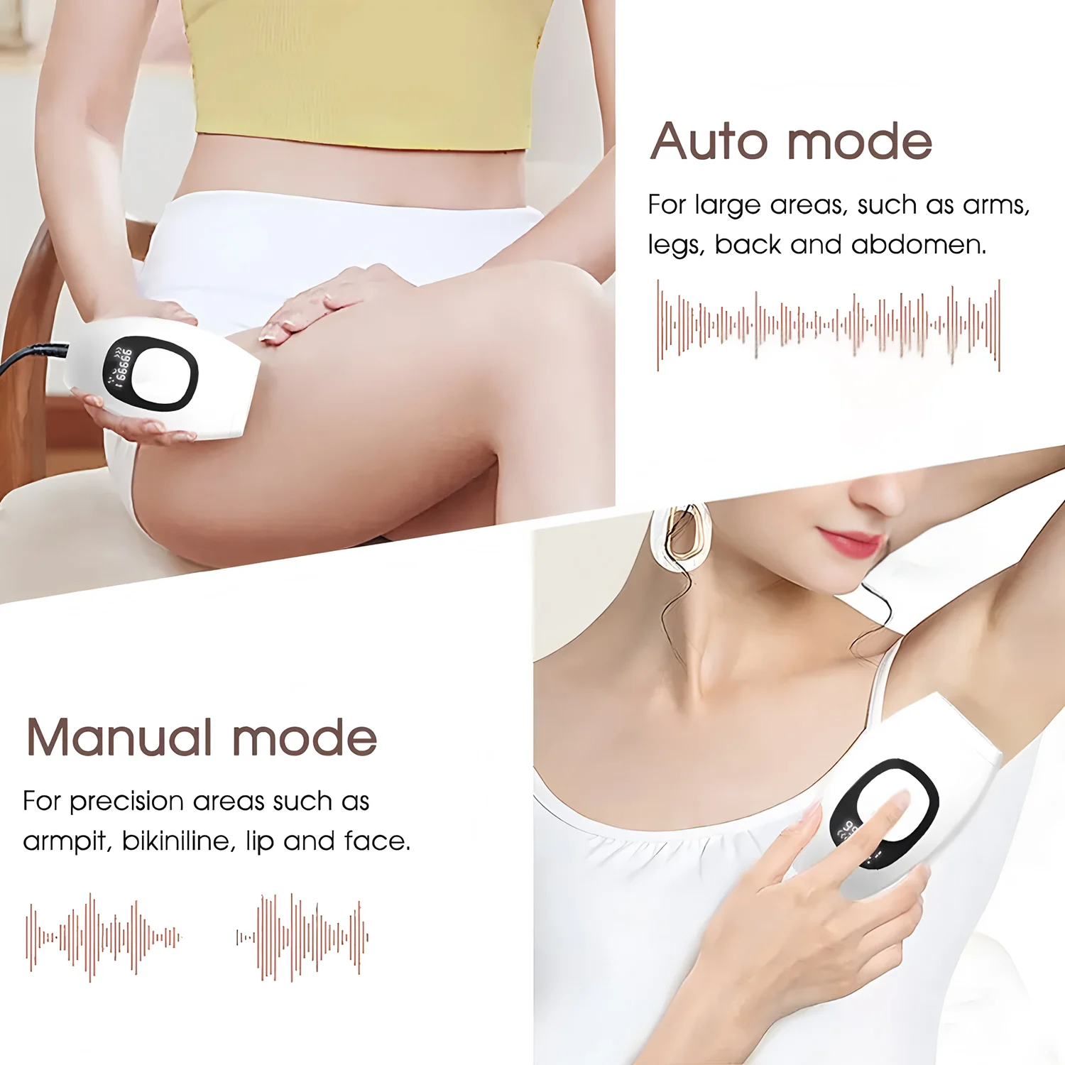 With EU Plug Electric Laser Depilator IPL Pulses Hair Removal Hand-held Professional Painless Depilator Painless Razor Tool