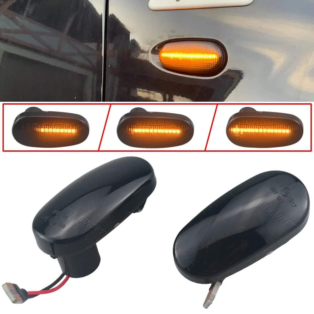 2Pcs Dynamic LED Side Marker Lights Sequential Turn Signal Flashing Blinker Lamp For Alfa Romeo Mito 955 147 GT 937 Fiat Bravo 2