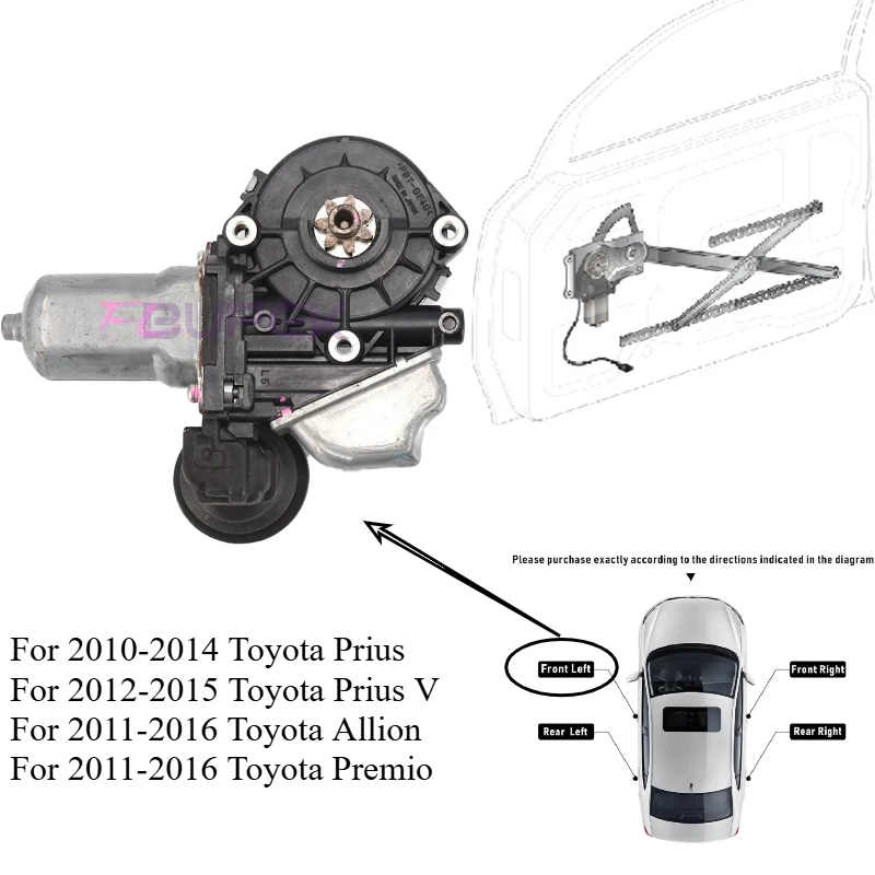 

BUPEK Front Left Power Window Motor for Toyota Prius Prius V Allion Premio Electric Window Regulator High Quality Genuine Parts