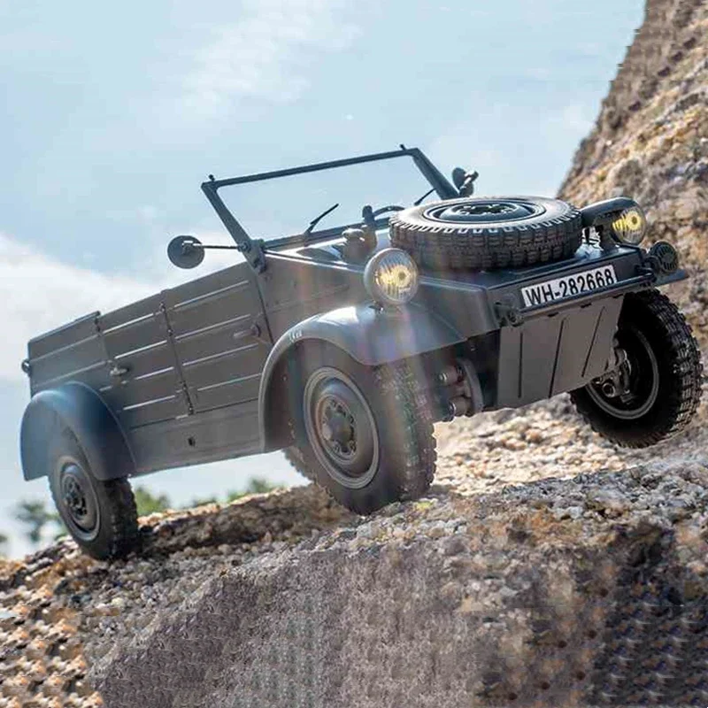 Fms Rc Car 1:12 Type82 Kubelwagen Electric Model Metalowy napęd na cztery koła Zmienna prędkość Retro Pojazd Wwii Dzieci Zabawki dla dorosłych