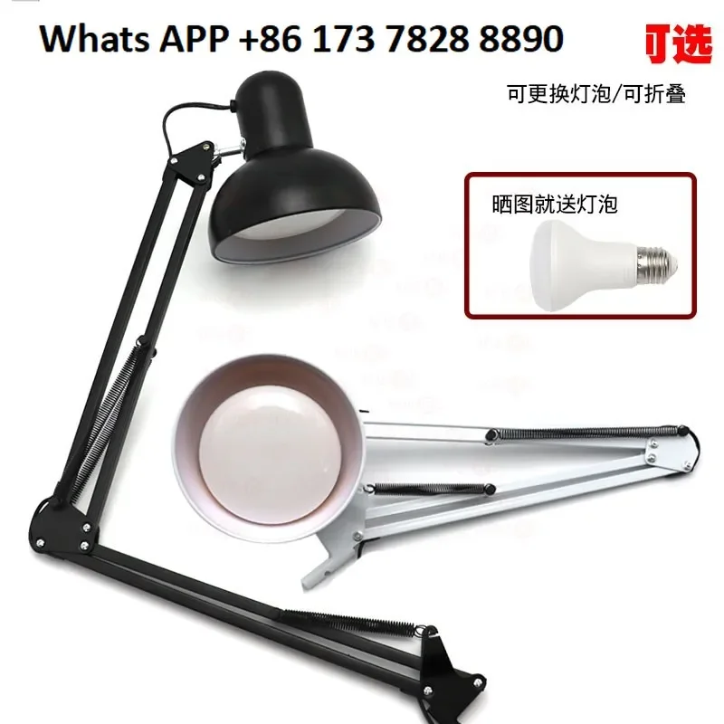 Jewelry processing  metalworking table table  micro-inlaid lamp arm telescopic clip-on white folding table reading