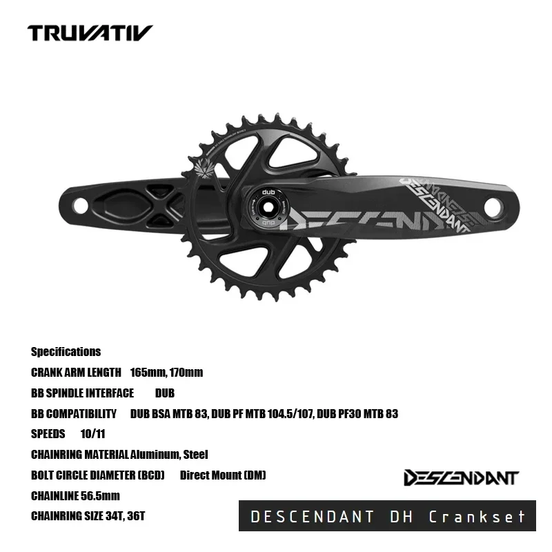 

SRAM TRUVATIV DESCENDANT DH CRANKSET Lightweight DH crank set New graphics Fully MTB & Road bicycle acesssories cycling
