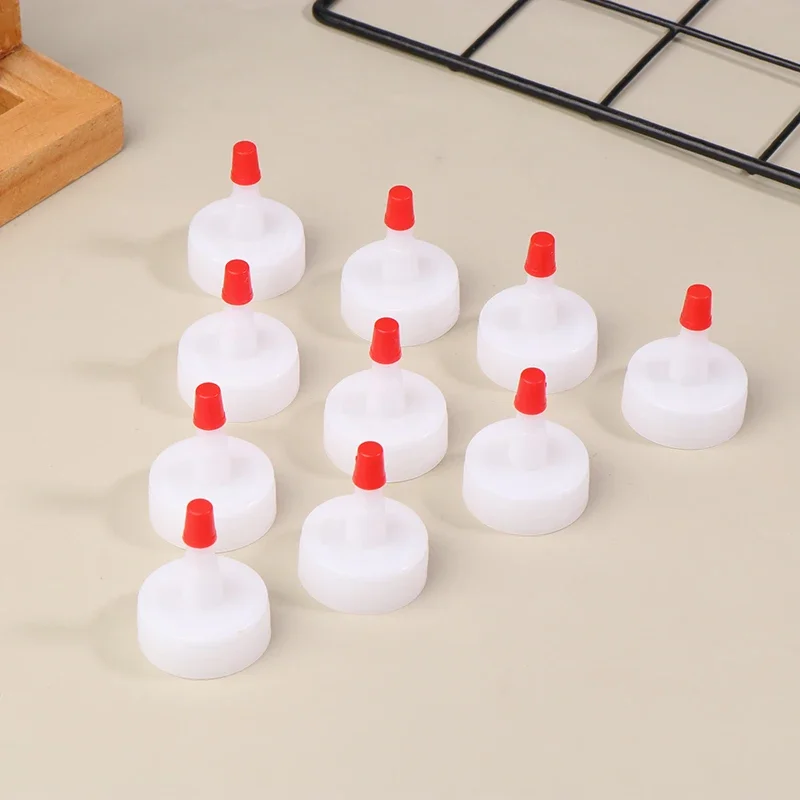 20/50pcs 28mm Bottle Cap Tip Conversion Head Plastic Red Bottle Sealing Cap Universal Leak Proof Squeeze Bottles Replacement Cap