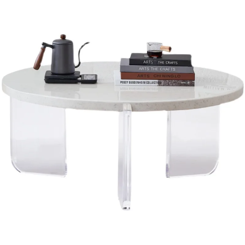 

Wabi Sansi acrylic suspended coffee table, small apartment designer high and low table