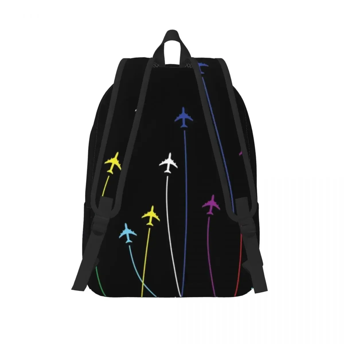 حقائب ظهر قماشية لطائرات قوس قزح تحلق على بعضهم البعض، مقاومة للماء، حقيبة لطيفة للطيران الجامعي، حقائب كتب مطبوعة