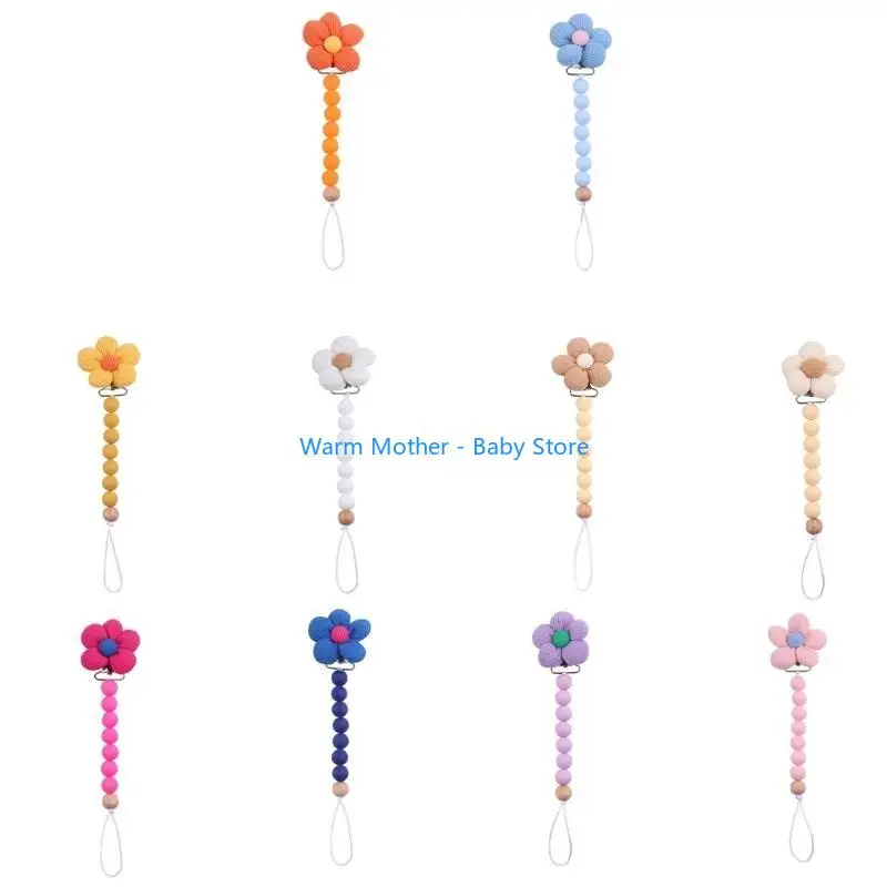 

Beaded Flower Baby Pacifier Clip Chain Teether Rope Soother Toy Strap Belt 57QE