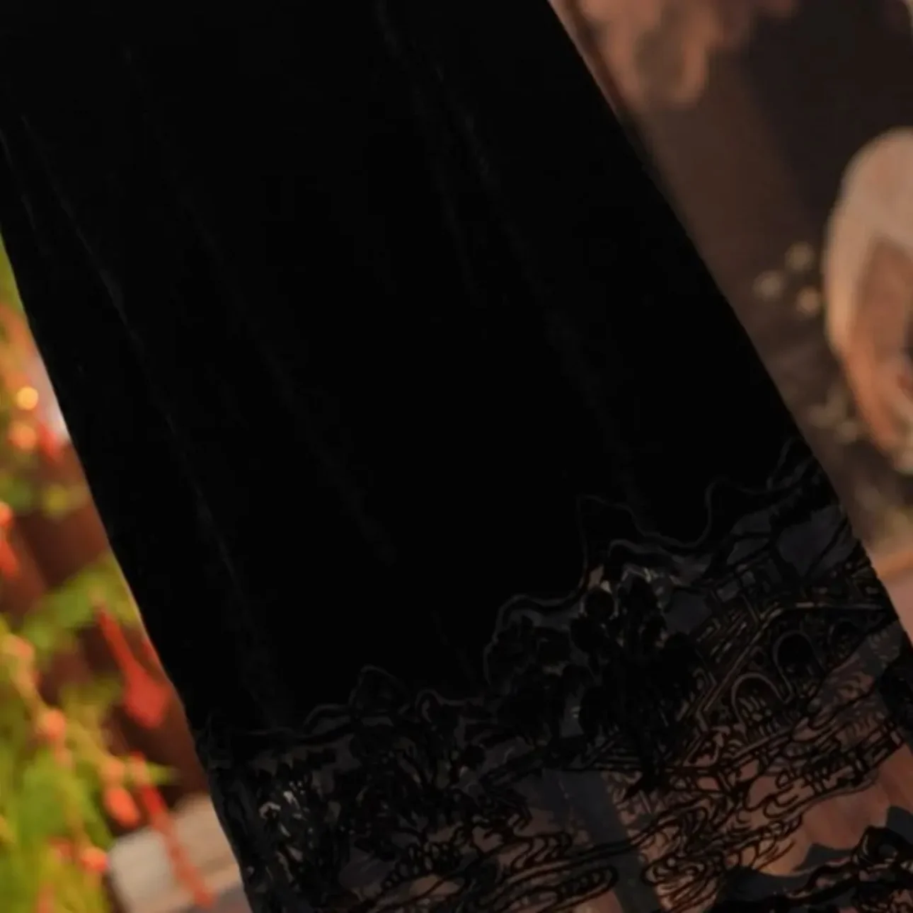 جديد الصينية Sle الفاخرة الرجعية المخملية المحروقة زهرة شبه تنورة المرأة الخريف تصميم جديد تحسس تنحنح منتصف طول تنورة