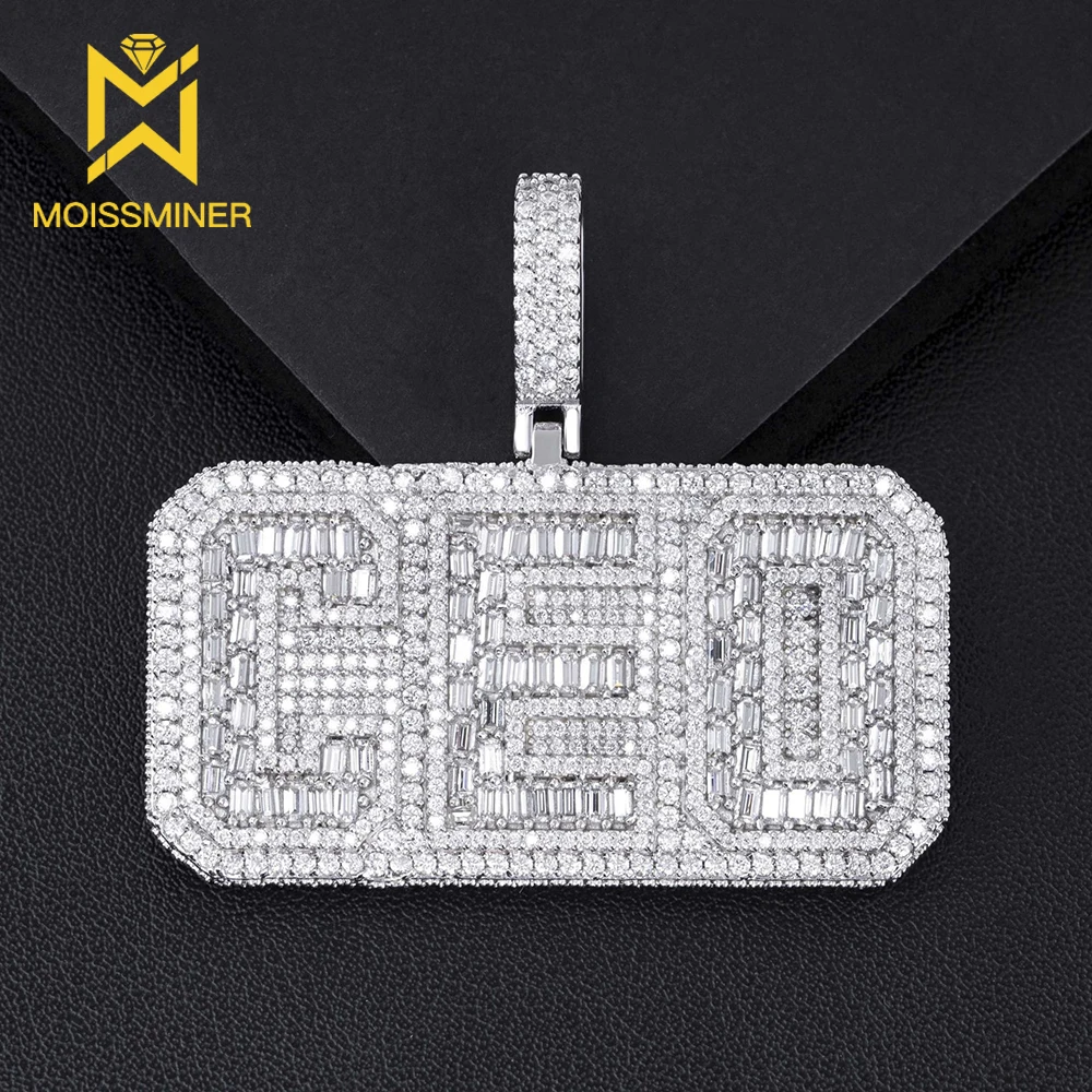 

CEO Letter Moissanite Pendants Necklaces for Women S925 Silver Hip Hop Jewelry Pass Diamonds Tester With GRA