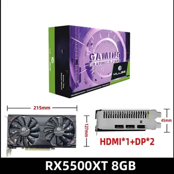 게임용 AMD Radeon 비디오 그래픽 카드, 탑 RX 5500xt, 8GB, 128 비트, GDDR6, rx 5500xt, 8GB, 8 핀, DP * 2, HDMI * 1, rx5500xt PC 