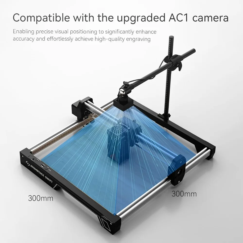 Incisore laser da 7 W, taglierina laser Swift da 7 W, macchina per incisione laser ad alta precisione da 0,06 mm per legno e metallo, scuro
