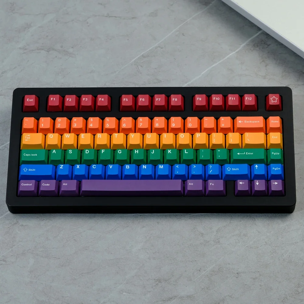 129 Keys/set GMK Pride Keycaps Cherry Profile PBT 5-side Dye Subb Lightproof Keycaps For 61 64 68 75 84 87 96 98 104
