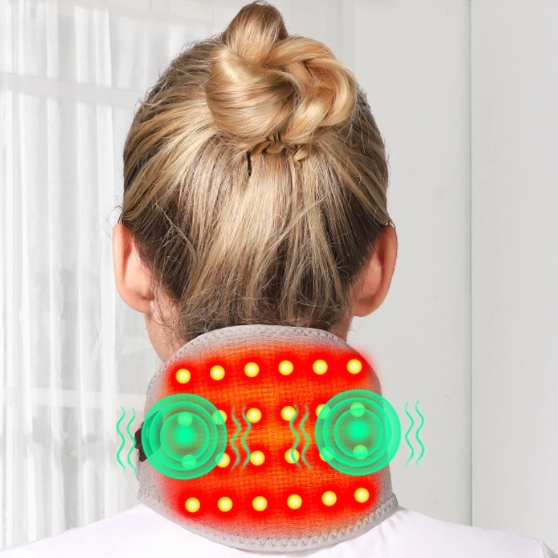 

Красный световой шарик с подогревом, защита для шеи, 3 функции нагрева, массаж для шейного боли, отеков от удлиненного офисного сидения