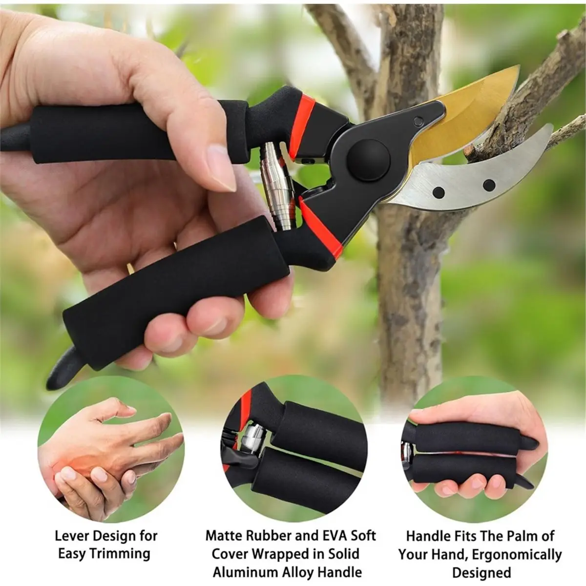 A95G Professional Bypass Pruning Shears 8.5
