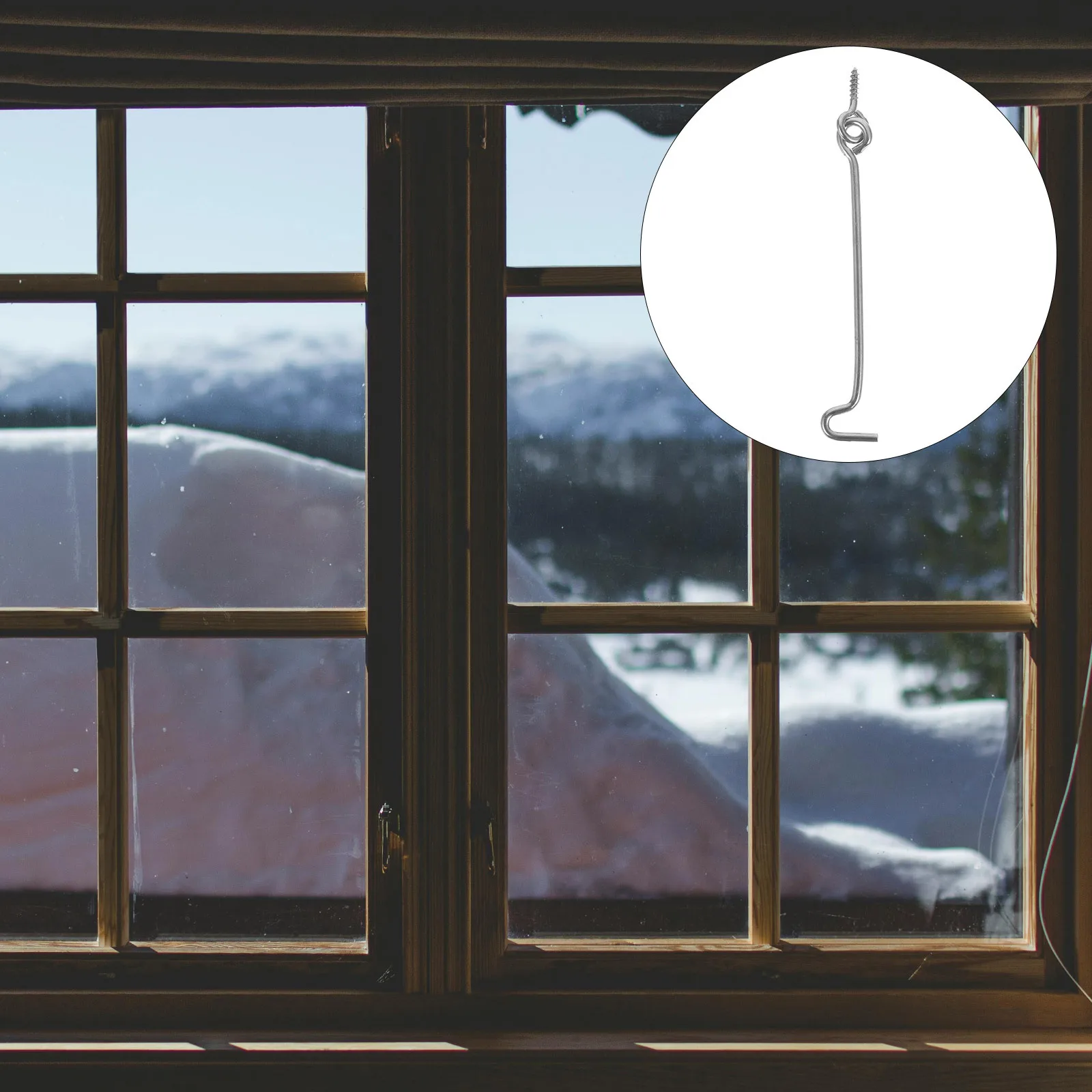 

20 set Stainless Steel For Window Door Durable Cabin Hook Latch With Support Rod, Windproof Gate Latch For Indoor