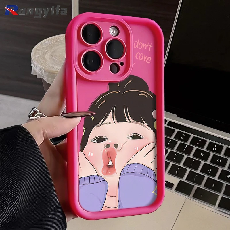 Funny Comic Girl Case For Samsung Galaxy S24 S23 S21 Plus Ultra S20 FE S24+ S23+ S22+ S21+ Silicone Phone Case Cute Girl Cases