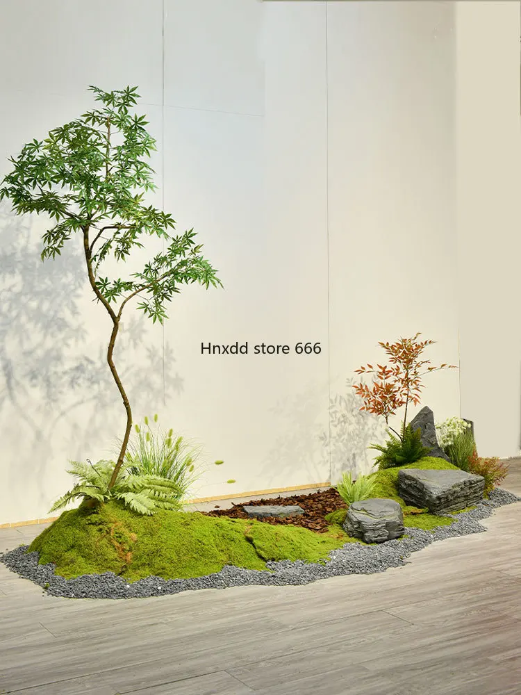 Indoor window simulation green plant combination landscaping green maple landscape decoration