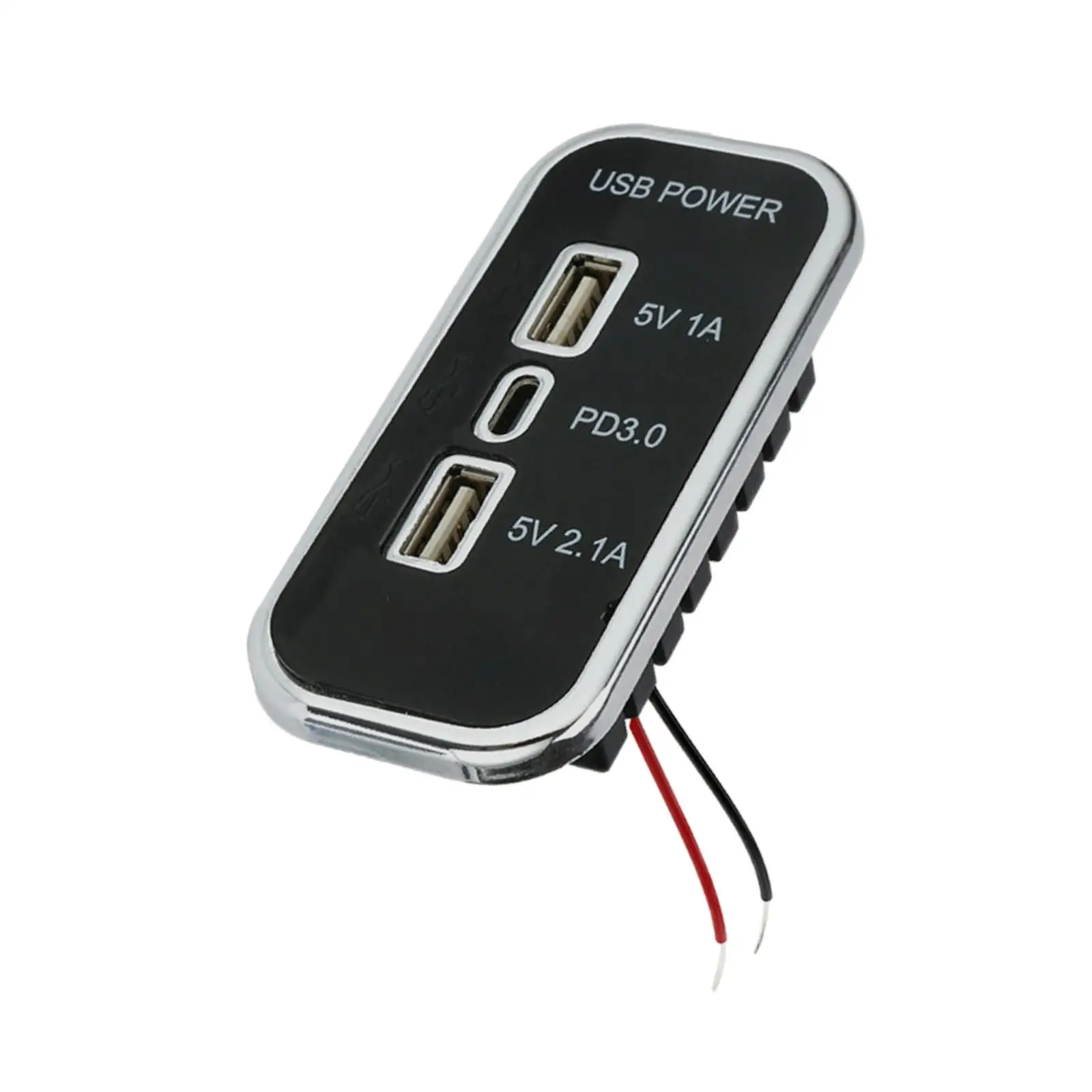 

USB-розетка 12 В, 24 В, 3 порта, адаптер питания для монтажа на панели для морского автобуса