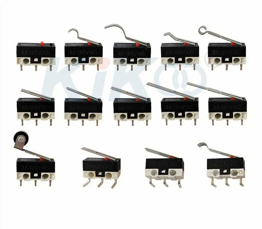 10Pcs 3 Pin SPDT Short Hinge Lever Micro Limit Mechanical Stroke Limit Button Switch KW10 AC 125V 2A