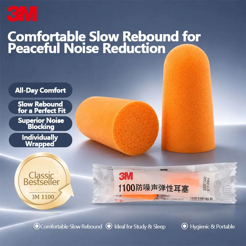20pairs】3M Soft Foam Earplugs Industrial Grade Strong Noise Reduction Super Sound Blocking for Dorm Sleep Study Daily Quiet Use