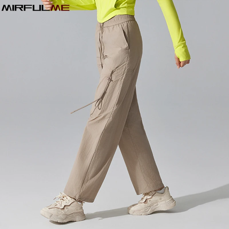 Women Jogger Pants Resisting Wind Rain & Anti-UV Sport Running Trousers Loose Thin Gym Sweatpants High Waist Yoga Harem Pant