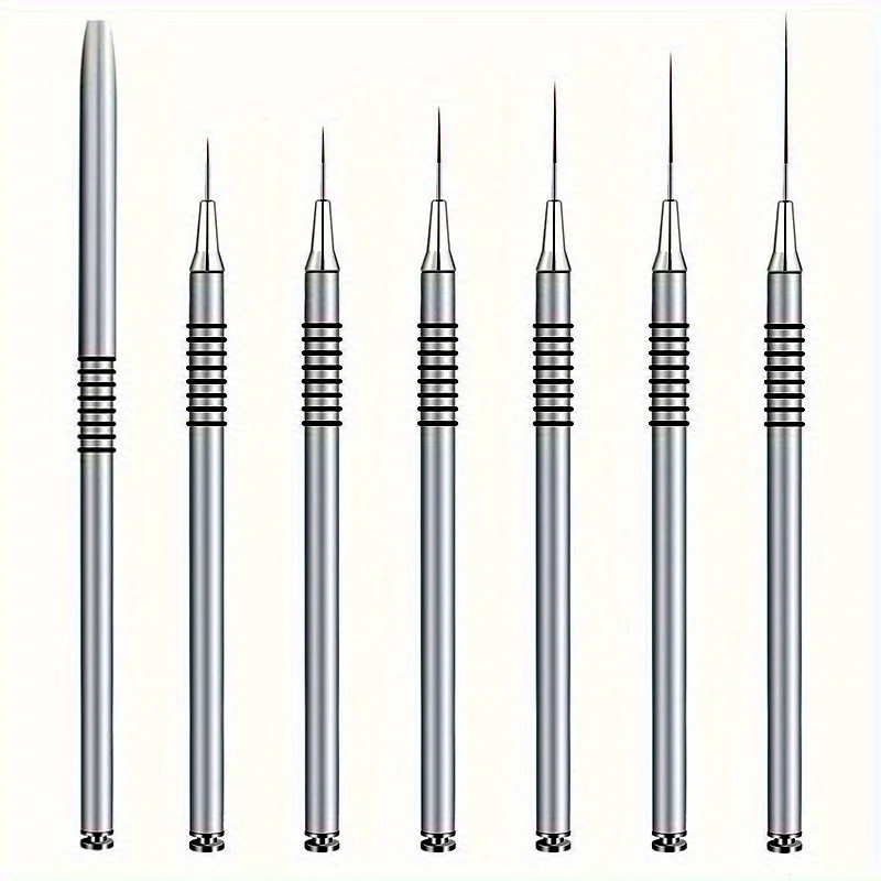 Juego de 6 uds de pinceles para delineador de uñas, pincel para diseño de uñas, rayas finas y largas, bolígrafo de dibujo con puntos, pincel para pintar esmalte de Gel UV