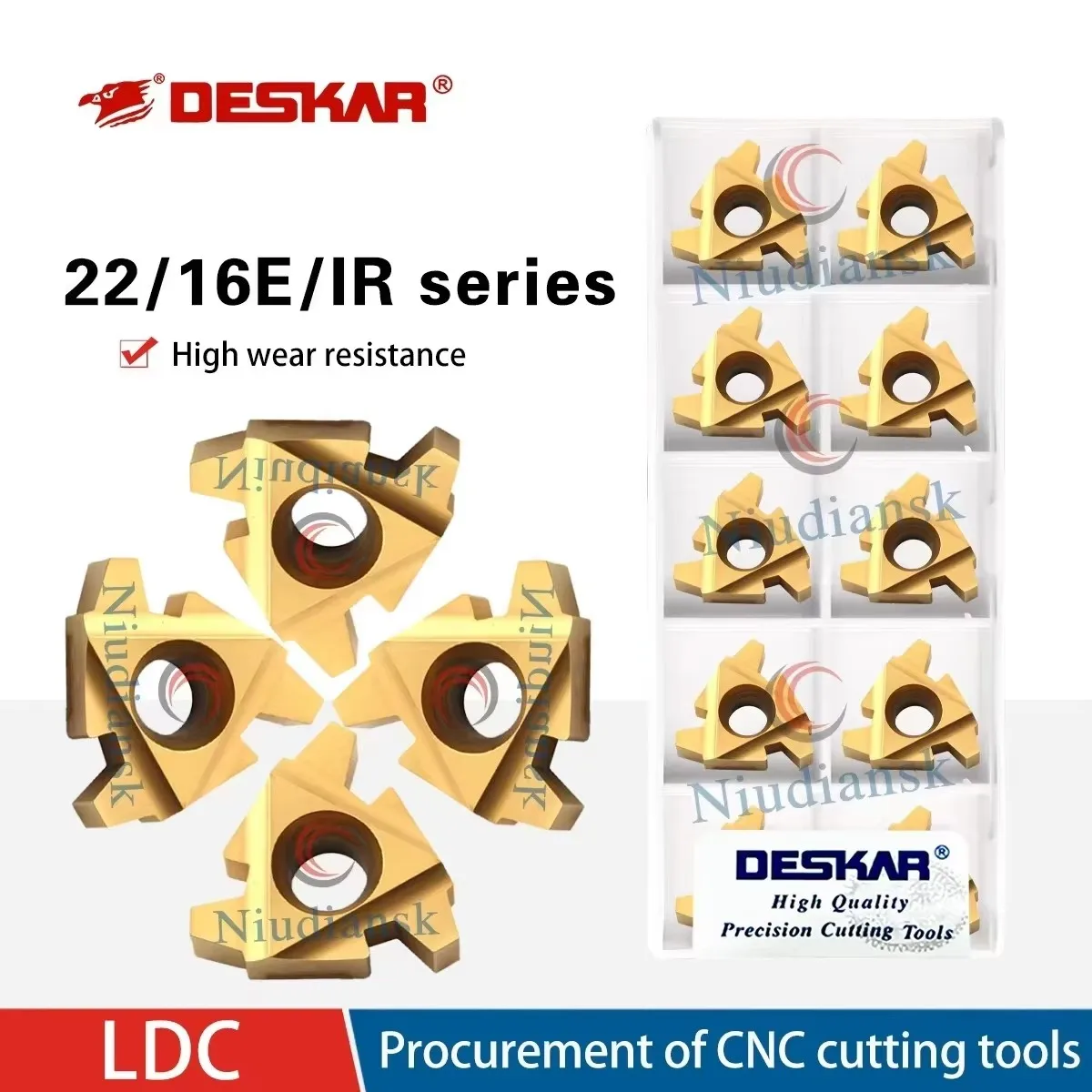 DESKAR 16ER/IR 1.5/2.0/2.5/3.0TR 22ER/IR 4/5/6TR LDC Numerical Control Internal External Threading Blades Processed Steel Parts