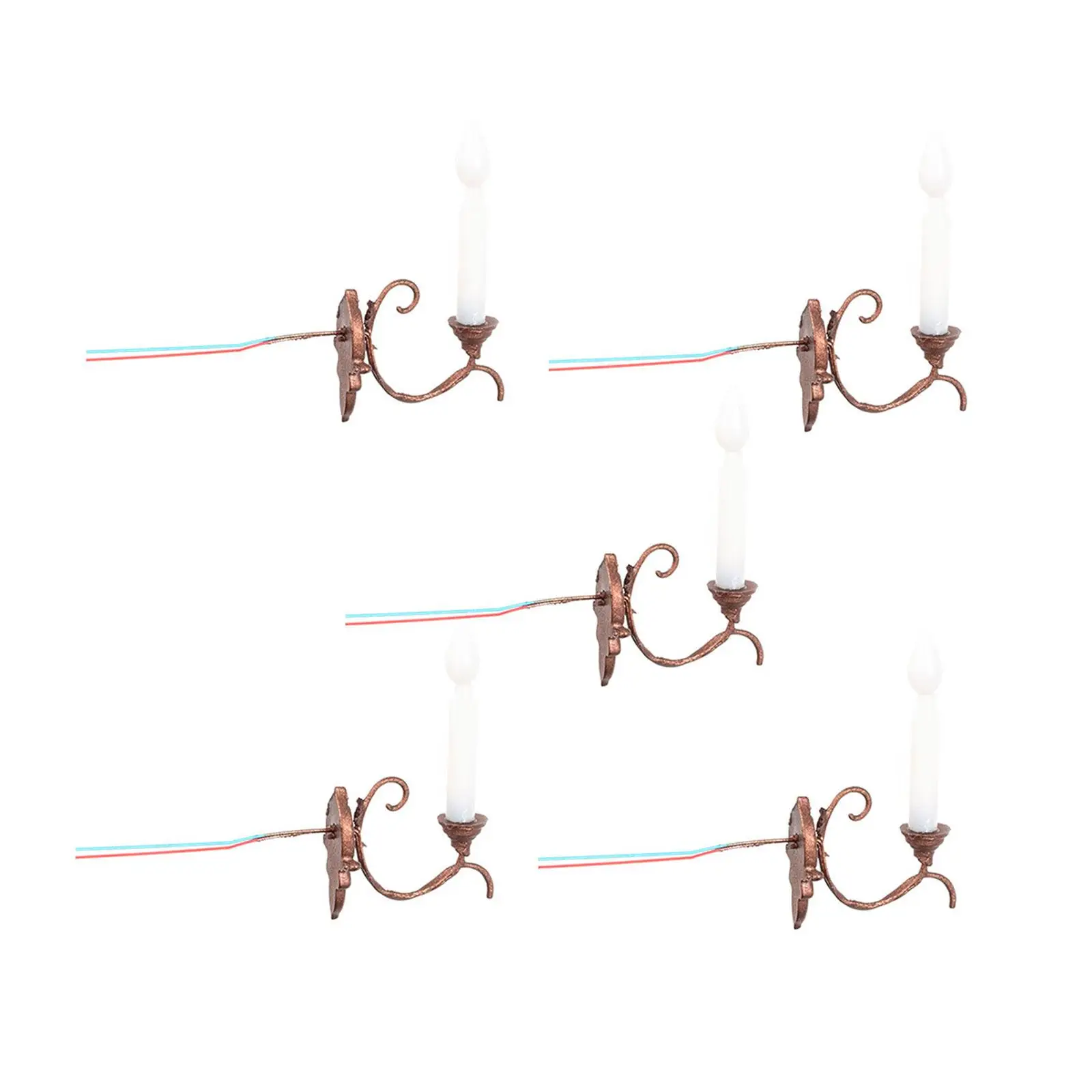 5 قطعة 1:87 مقياس الجدار ملحقات المصابيح محاكاة DIY المشهد الديكور دمية الجدار مصباح نموذج قطار ضوء الشارع نموذج السكك الحديدية #3