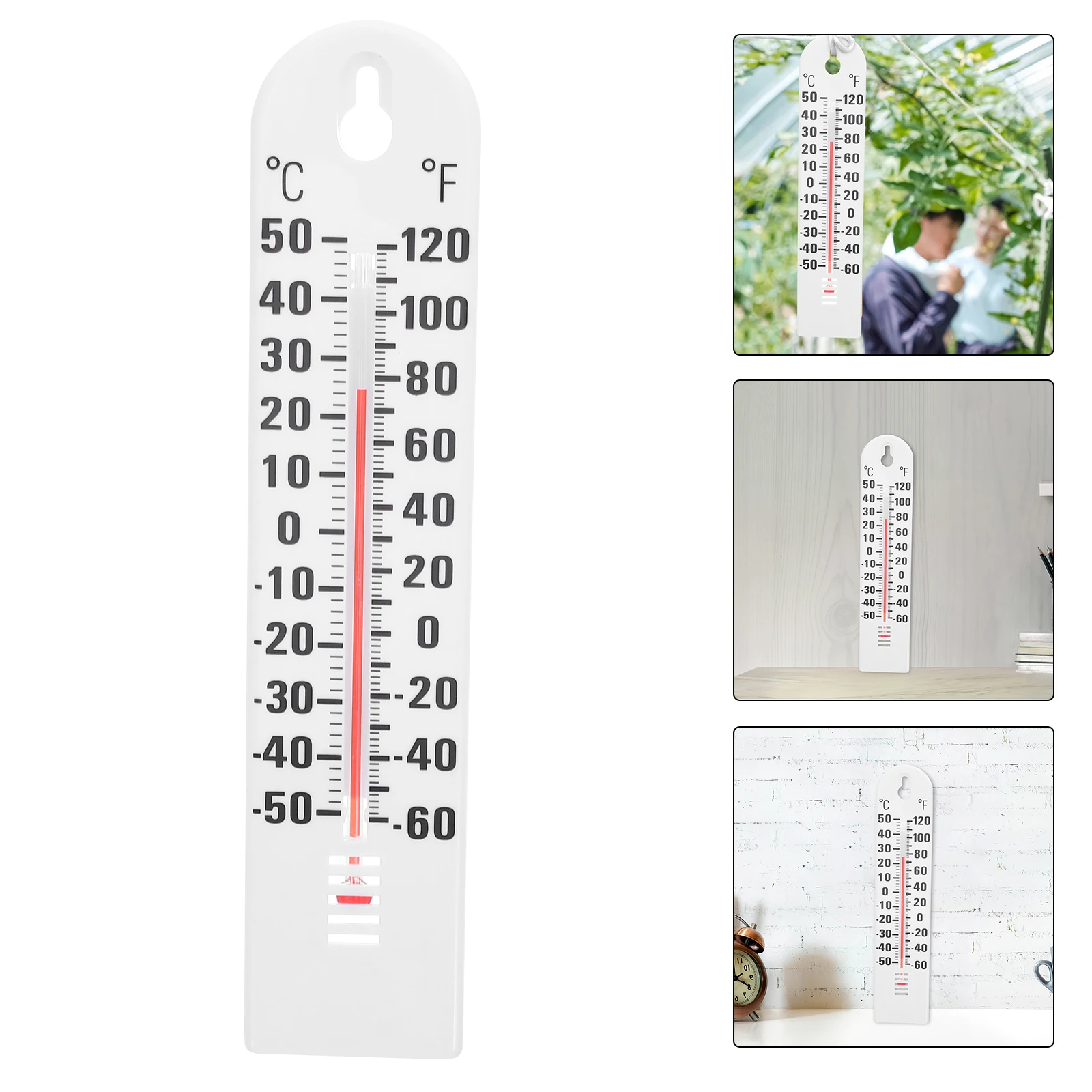

2Pcs Indoor Thermometer Wall Mounted Accurate Temperature Monitor for Greenhouse Refrigerator Clear Display