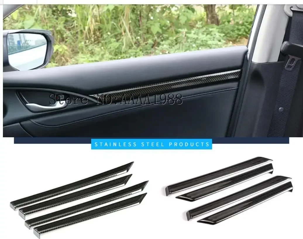 

PCS внутренняя защитная накладка на дверь автомобиля из углеродного волокна 2016 2017 2018 2019 2020 10 для Honda Civic