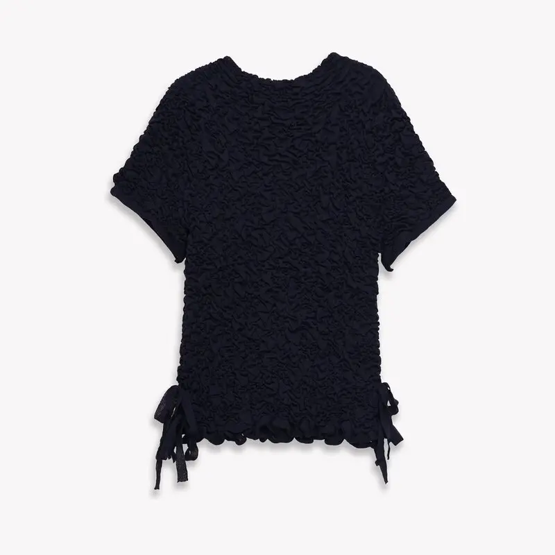 Women's Knitted ort Sve round Ne Top with  Knot New Autumn Faion 2025 Slim Fit Sle round Ne Design