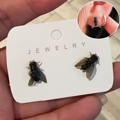 Creative Abstract Flies Earrings Funny Simulation Fly Insect Stud Earrings Party Jewelry Men Women Gifts