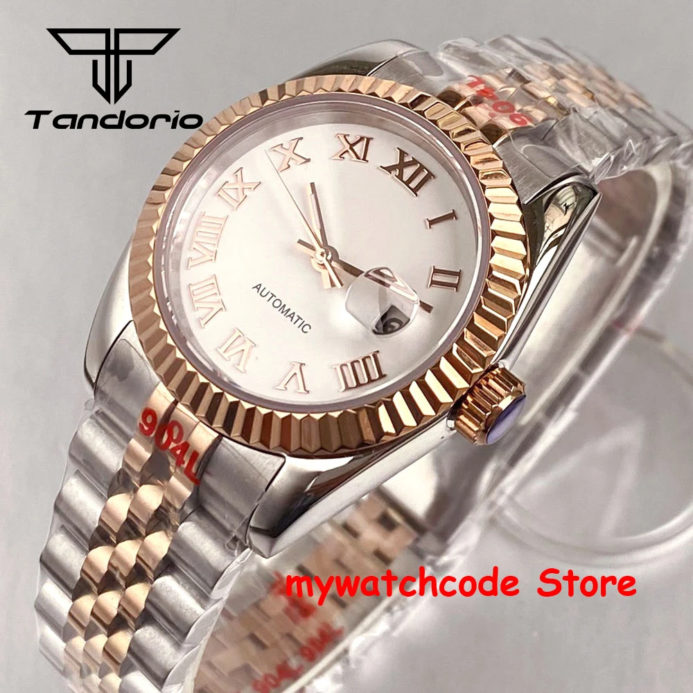 31mm Two Tone Lady Watch NH05A Movement Roman Number Dial Luxury Steel Automatic Wristwatch Women Waterproof Clock