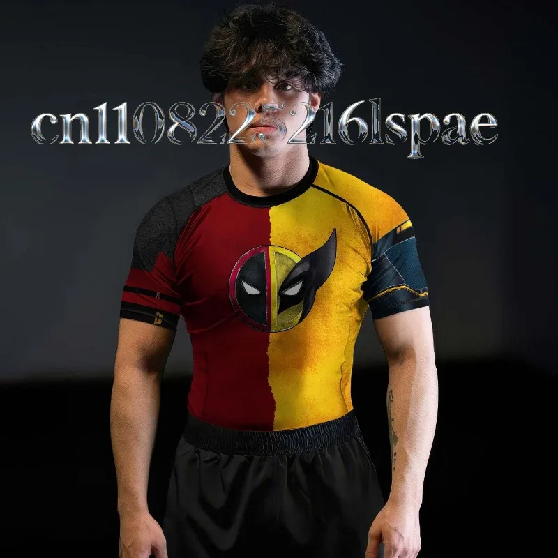 

Спортивные футболки с короткими рукавами, быстросохнущие футболки с 3D-принтом, принт с персонажами из "Вселенной Marvel", спортивные дышащие футболки с короткими рукавами