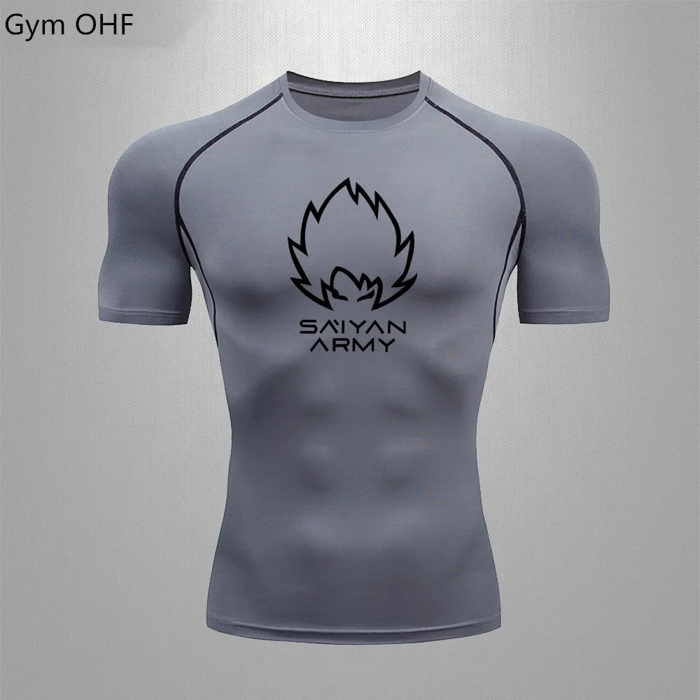 Goku T Shirt Men Summer Gym Fitness Tops Rashguard Jiu Jitsu Compression Shirts Pants Dry Fit Running Training T shirts Herren