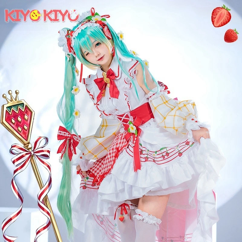 KIYO-KIYO Miku 15th anniversary Dress Cosplay Costume Miku Strawberry Lolita dress female Costume for Women