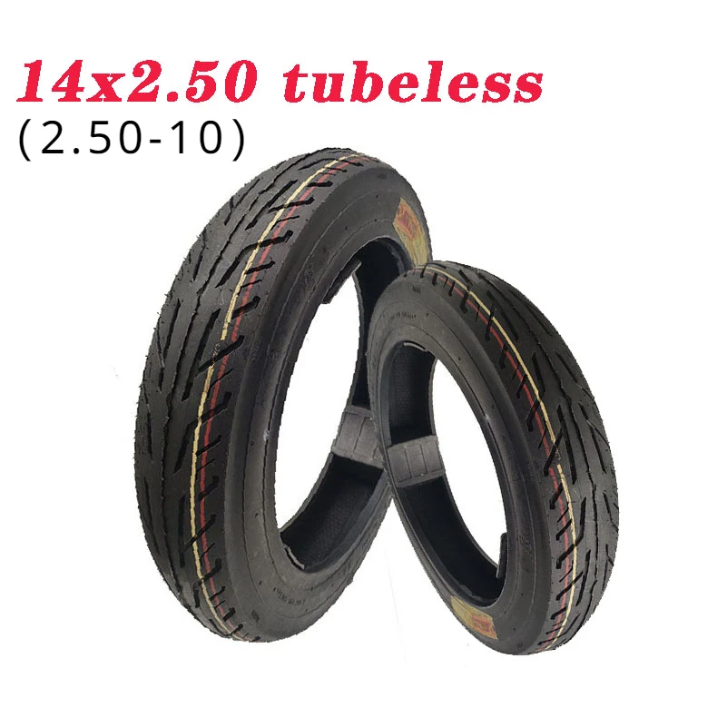 2.50-10 Tubeless Tire 14x2.50 Vacuum Wear-resistant Tyre for Electric Bicycle E-Bike