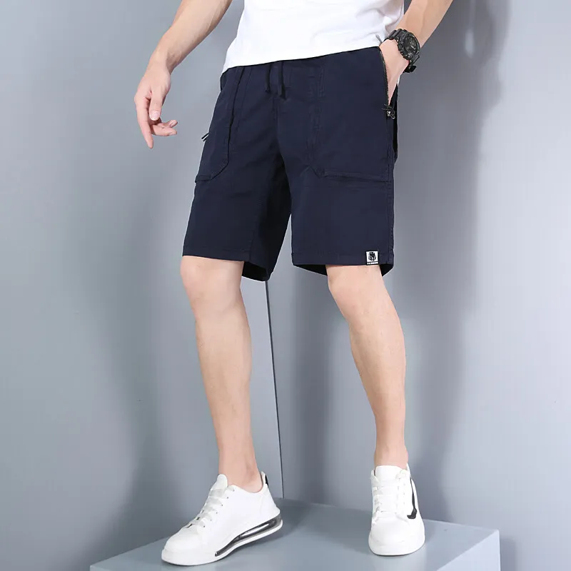 

Freice 2025 новые летние мужские повседневные брюки, винтажная рабочая одежда, свободные прямые брюки с несколькими карманами, модная длина пять четвертей