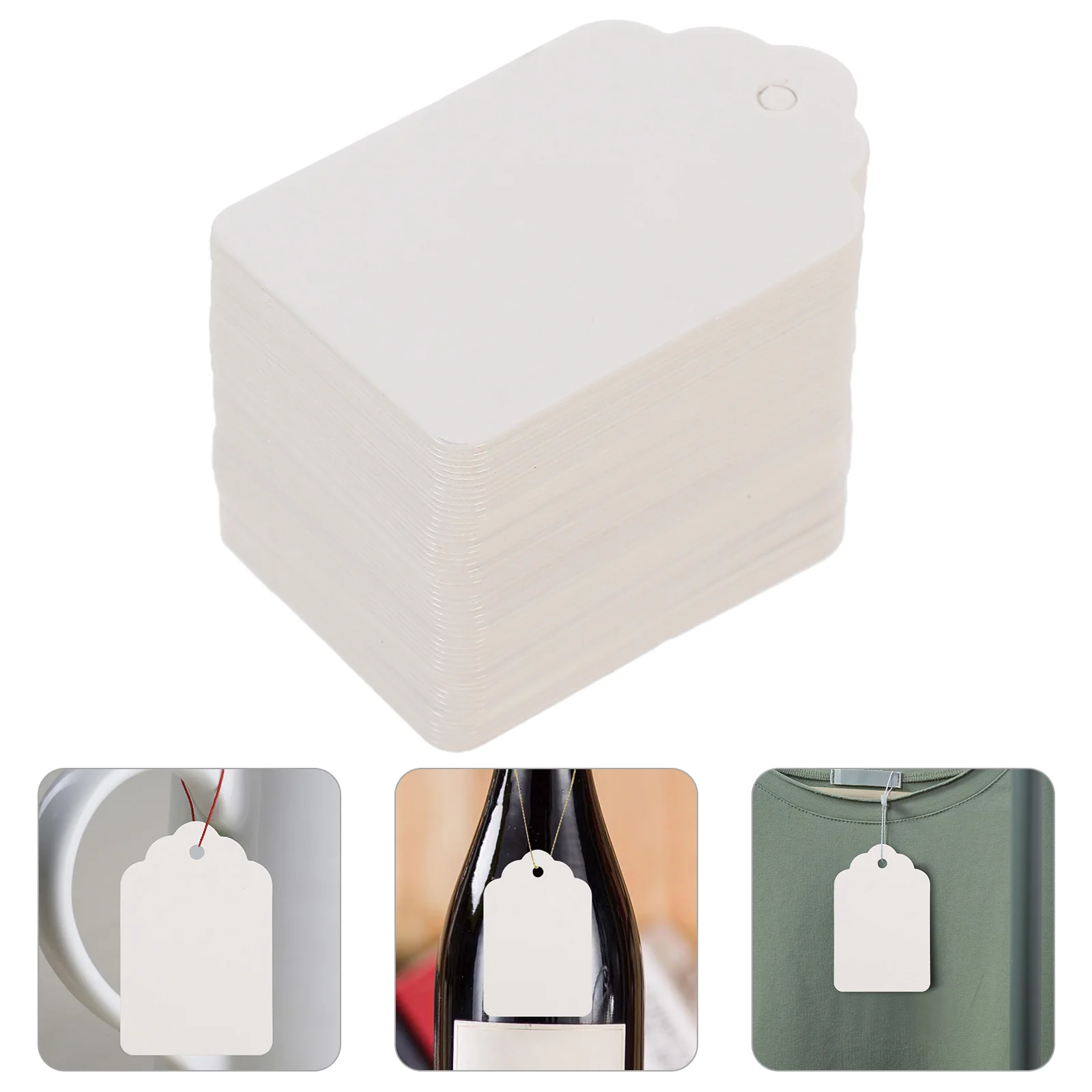 

1000pcs Paper Price Tags Blank Hanging Tags For Clothes Shoe Store Jewelry Shop Display Label Tag With Rope Hole File Folder
