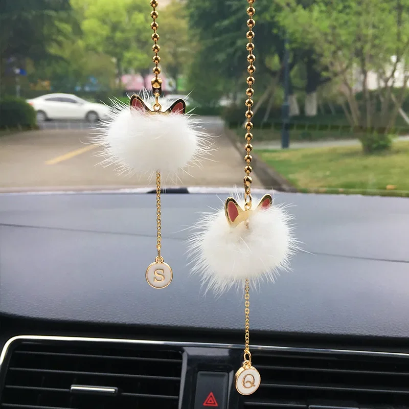 

Pendant Car Home Decor Lucky Car Ornament Auto Parts Interior Girl Feather Car Mirror Suspension