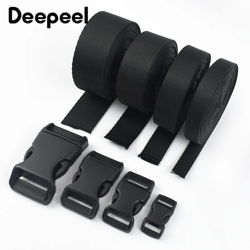 

1-5Sets 10-25mm Plastic Buckles Black Webbing Strap Belt Quick Release Buckle Dog Collar Closure Fastener DIY Bags Accessories