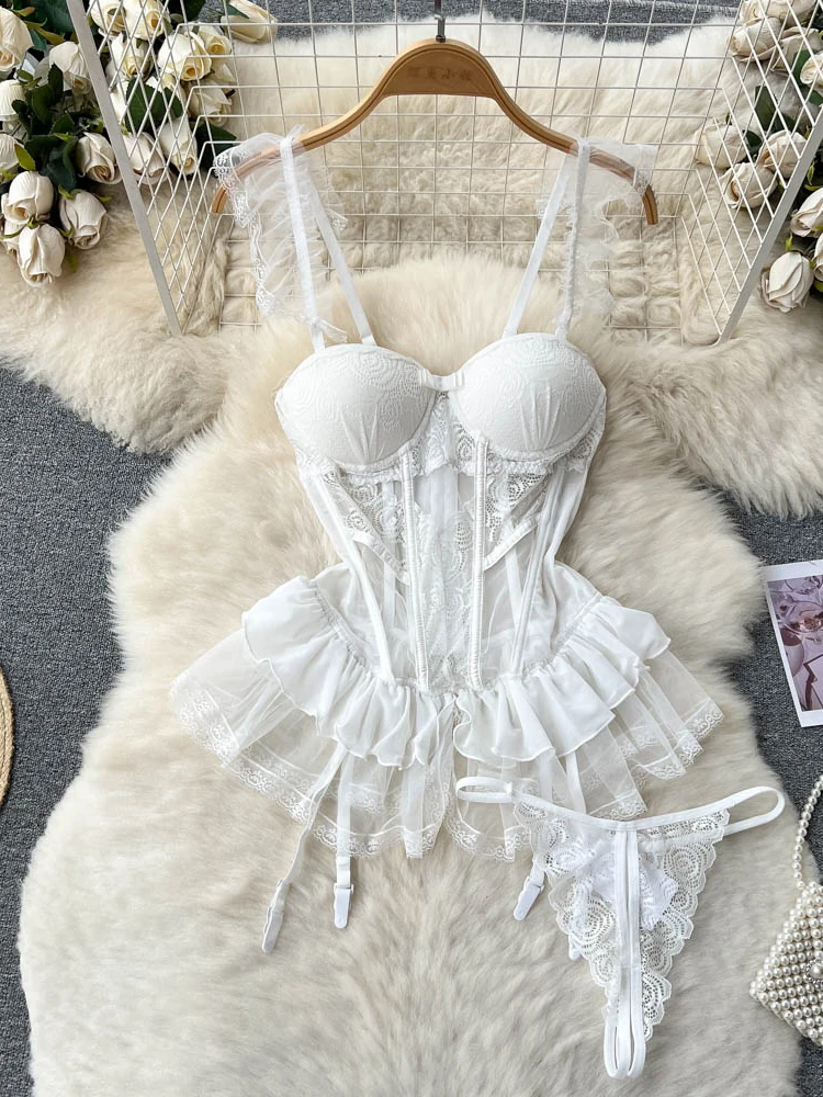 Kobiety Wino Czerwone A-line Mini Koronkowa Sukienka Vintage Sukienki na ramiączkach Y2k Egzotyczne Seksowne Czarne Sukienki Jednoczęściowe 2000s Coquette Clothes